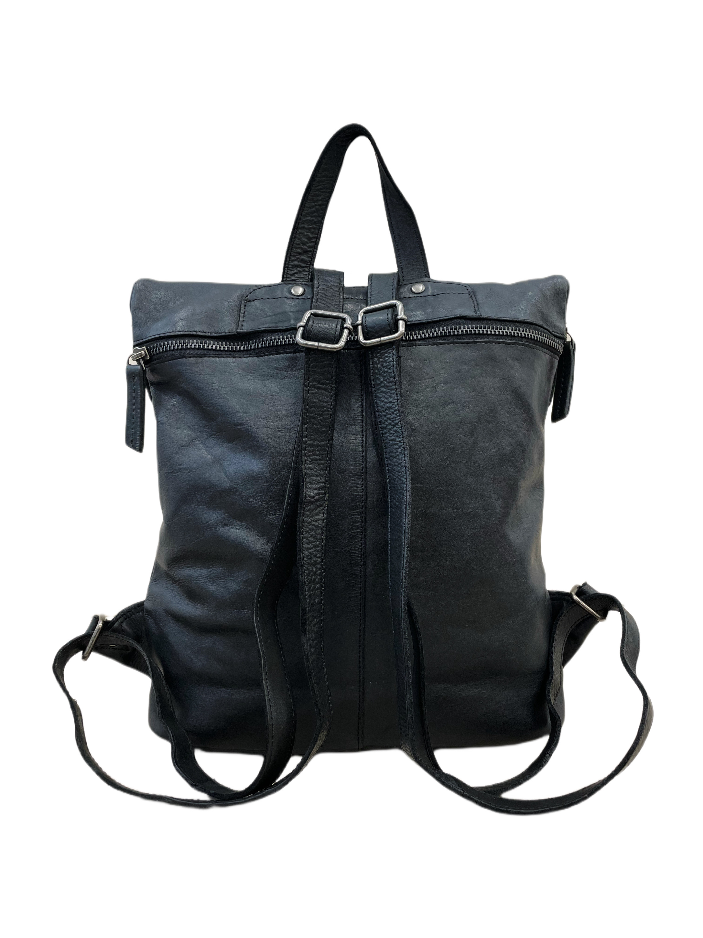 4708  Washed Lederrucksack Kurierrucksack