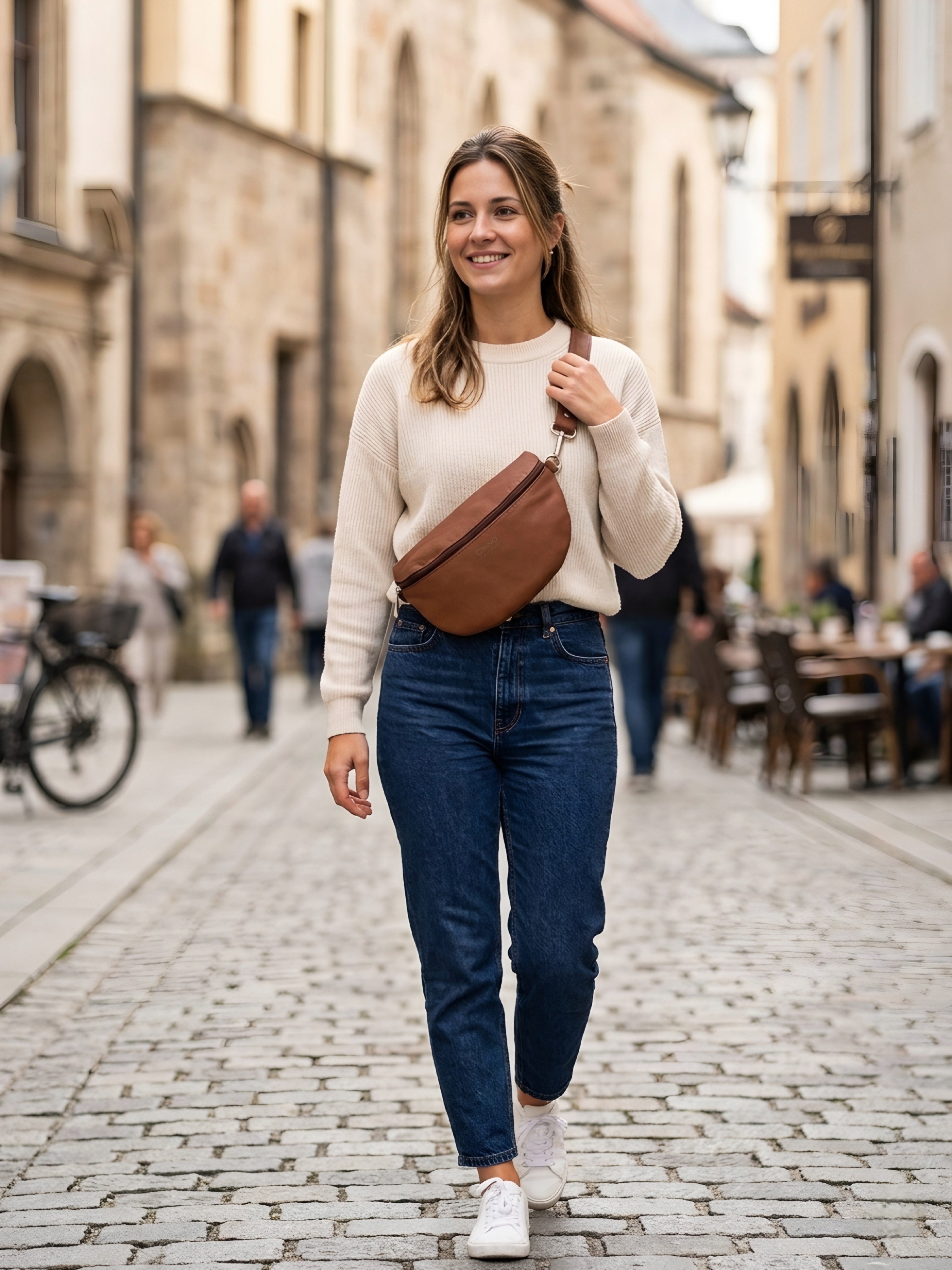 6105 Ledertasche Bauchtasche Bodybag