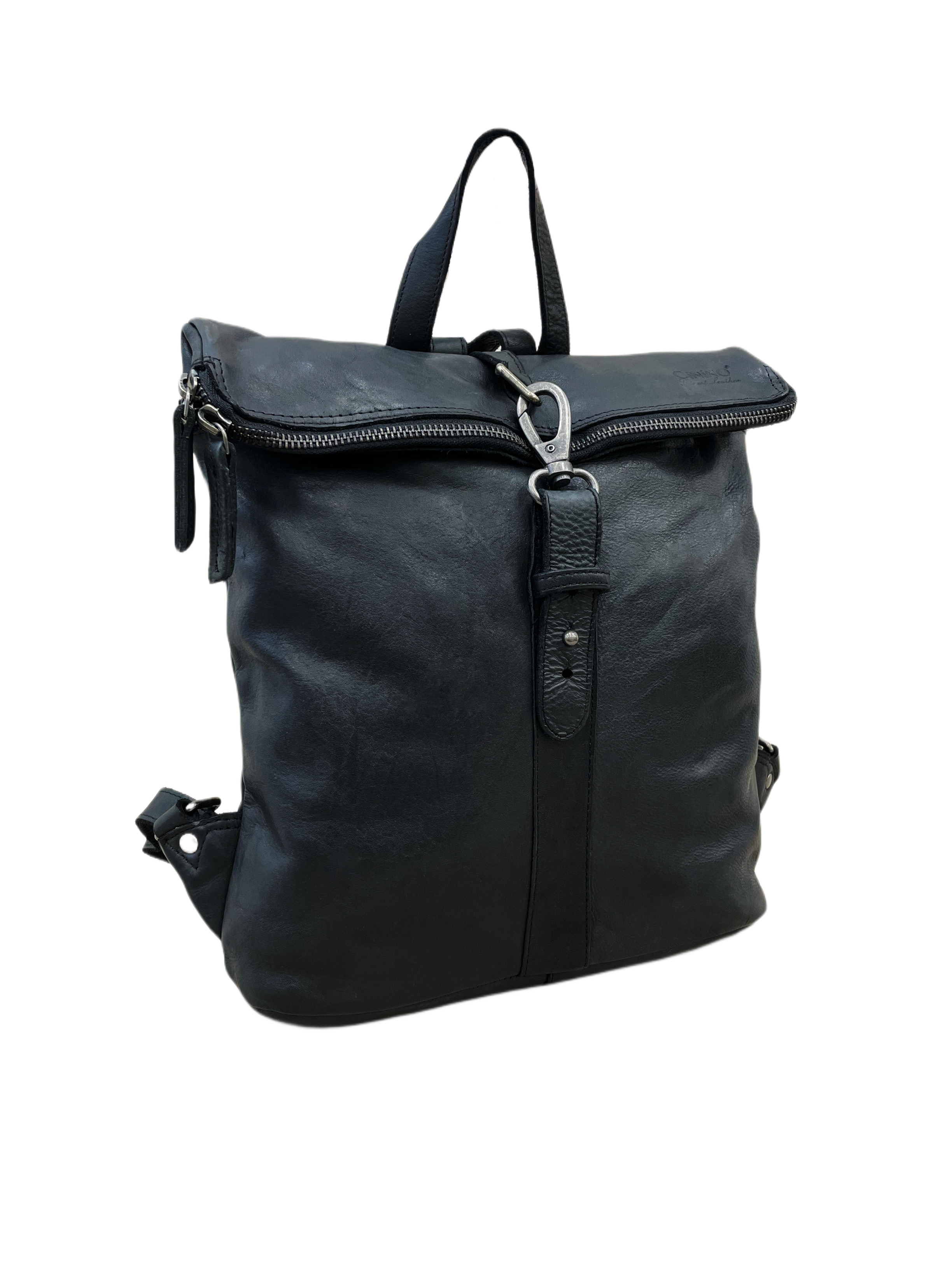 4708  Washed Lederrucksack Kurierrucksack