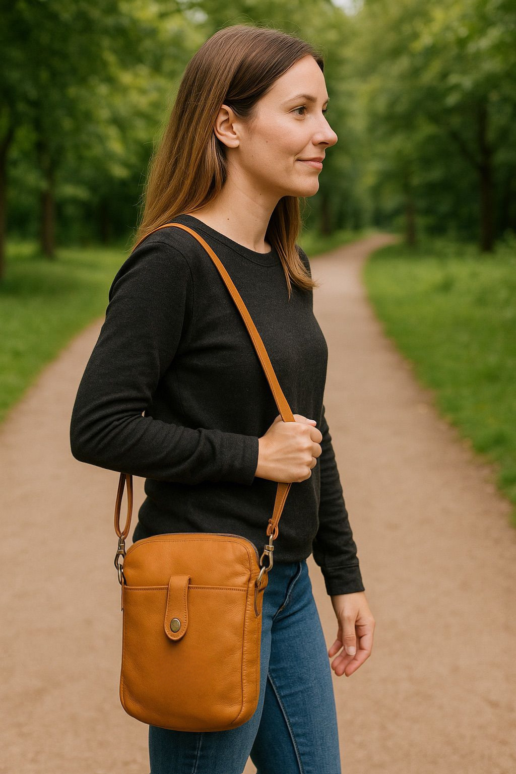 4724 Washed Ledertasche Umhängetasche